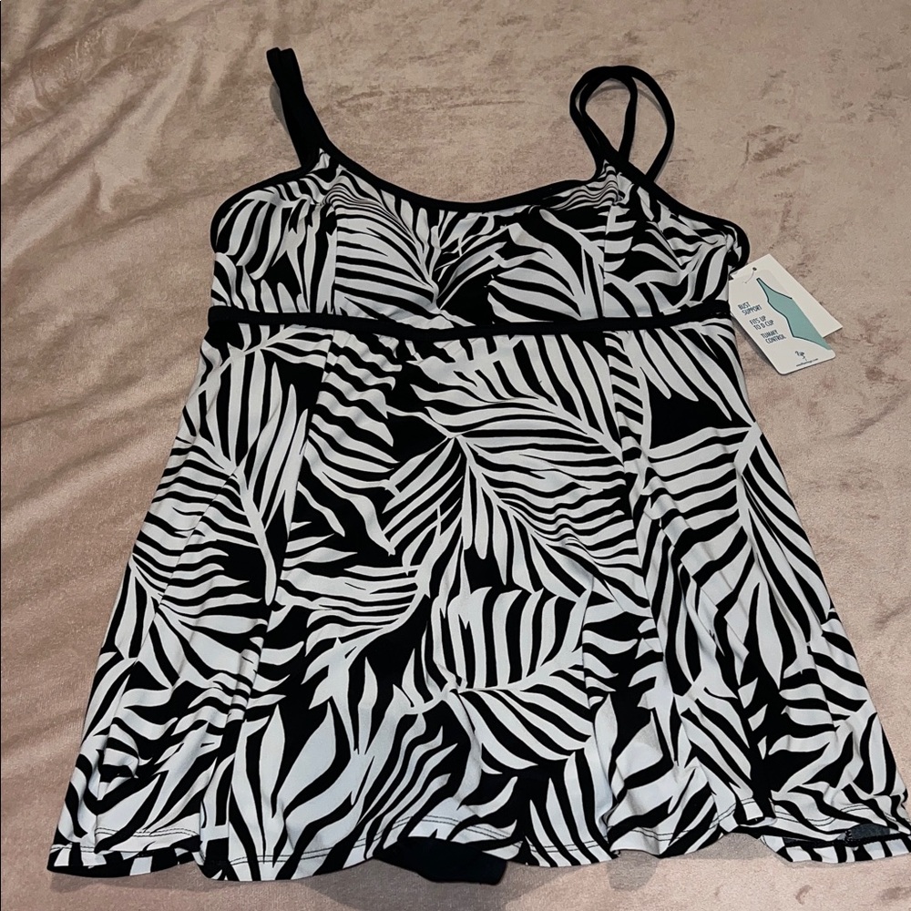 Cupshe Zebra Print Black and White Tankini Set